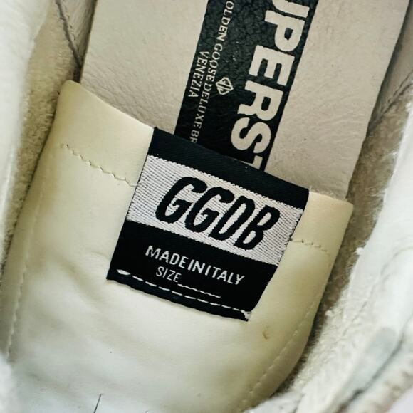 Golden Goose Superstar Sneakers Size 40 White Red Heel Leather Fashion Comfort - Picture 8 of 13